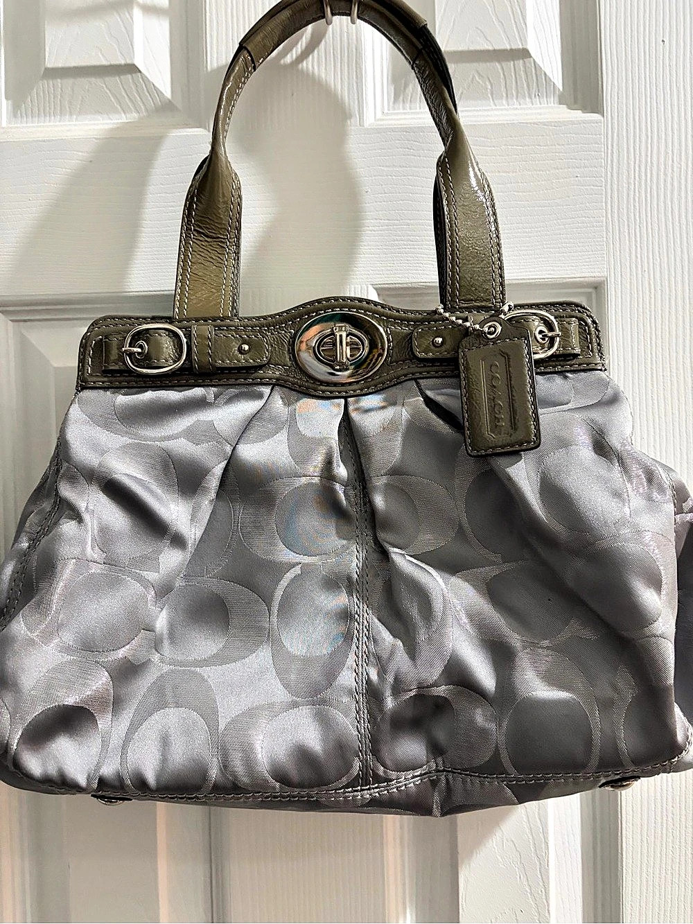 Coach Signature Shoulder Bag in Gray